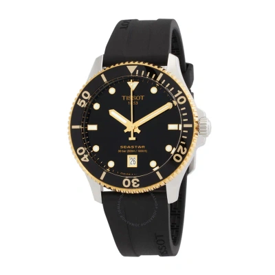 Tissot Seastar 1000 Quartz Black Dial Men's Watch T120.410.27.051.00 In Black / Gold Tone / Yellow