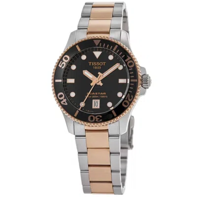 Tissot Seastar 1000 Quartz Black Dial Two-tone Stainless Steel Women's Watch T120.210.22.051.01
