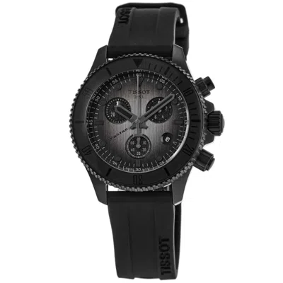 Tissot Seastar 1000 Quartz Chronograph Grey Dial Silicone Strap Men's Watch T120.217.37.061.00 In Gray