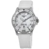 Tissot Seastar 1000 Quartz Mother Of Pearl Diamond Dial Silicone Strap Women's Watch T120.210.17.116.00 In Multi
