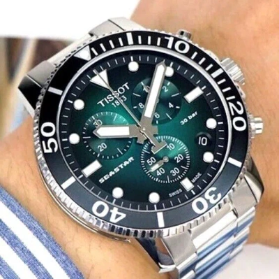 Pre-owned Tissot Seastar 1000 Swiss Made T120.417.11.091.01 Chronograph Men's Watch