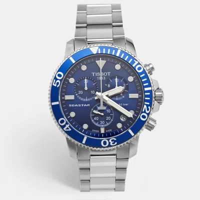Pre-owned Tissot Seastar 1000 T120.417.11.041.00 Blue Dial Stainless Steel Men's Wristwatch 45.50mm