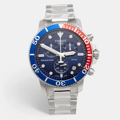 Pre-owned Tissot Seastar 1000 T120.417.11.041.03 Blue Dial Stainless Steel Men's Wristwatch 45.50mm