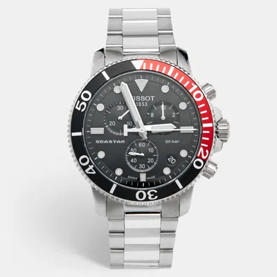 Pre-owned Tissot Seastar 1000 T120.417.11.051.01 Black Dial Stainless Steel Men's Wristwatch 45.50 Mm