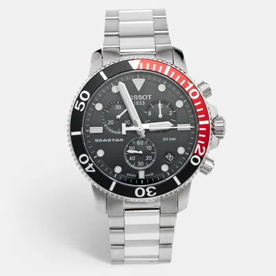 Pre-owned Tissot Seastar 1000 T120.417.11.051.01 Black Dial Stainless Steel Men's Wristwatch 45.50mm