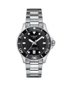 Tissot Women's Swiss Seastar 1000 Stainless Steel Bracelet Watch 36mm In Black/silver
