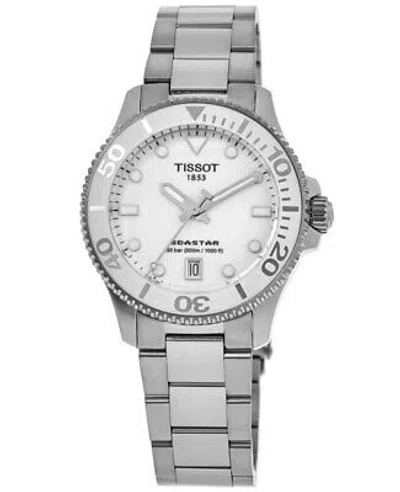 Pre-owned Tissot Seastar 1000 White Dial Steel Unisex Watch T120.210.11.011.00