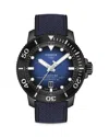 Tissot T120.607.11.041.01 Seastar 2000 Stainless-steel And Fabric Automatic Watch In Blue/blue