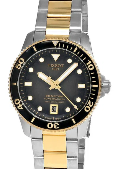 Pre-owned Tissot Seastar 40mm Graded Grey Blk Dial Two-tone Men's Watch T120.807.22.051.00