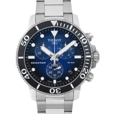 Pre-owned Tissot Seastar Steel 1000 Blue Gradient Dial Men Watch T120.417.11.041.01