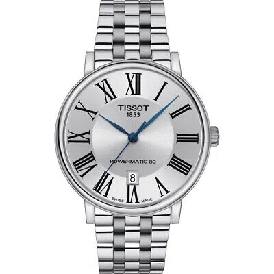 Pre-owned Tissot Silver Mens Analogue Watch Carson Premium Powermatic 80 T1224071103300