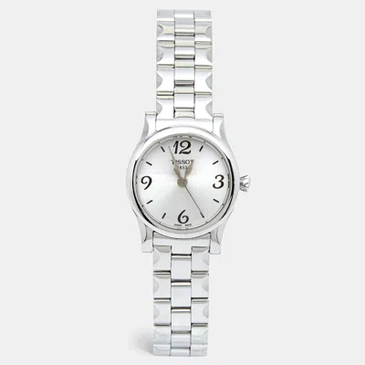 Pre-owned Tissot Silver Stainless Steel Stylis-t T028210a Women's Wristwatch 28 Mm
