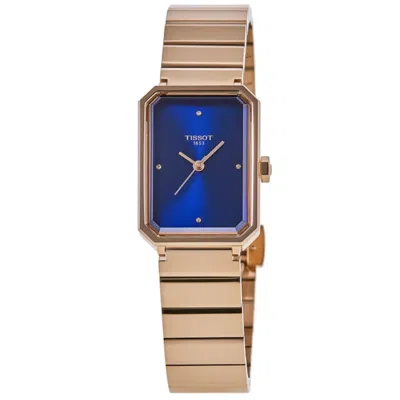 Tissot Srv 30mm Blue Diamond Dial Rose Gold Pvd Steel Women's Watch T160.110.33.046.00