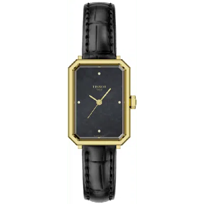 Tissot Srv Black Mother Of Pearl Dial Leather Strap Women's Watch T160.110.36.126.00