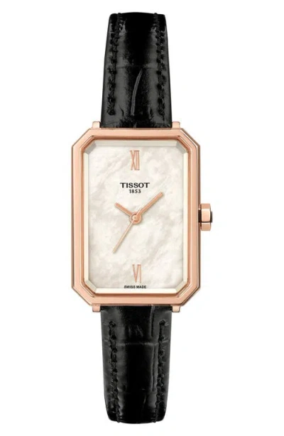 Tissot Srv Leather Strap Watch, 21.8mm In Black