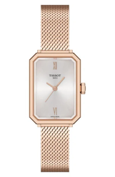 Tissot Srv Mesh Strap Watch, 30mm X 21.8mm In Gold