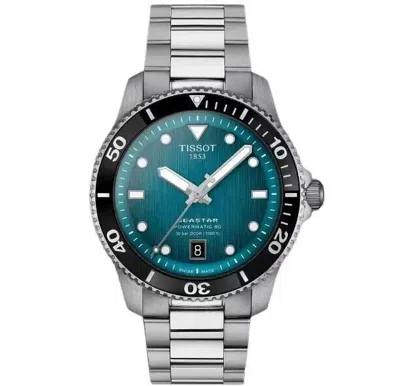 Pre-owned Tissot Starfish 1000 Powermatic Turquoise Dial Men's Watch T120.807.11.091.00