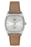 Tissot Stylist Leather Strap Watch, 32mm In Silver