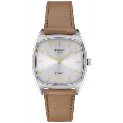 Tissot Stylist Quartz Silver Dial Leather Strap Women's Watch T159.909.16.031.00