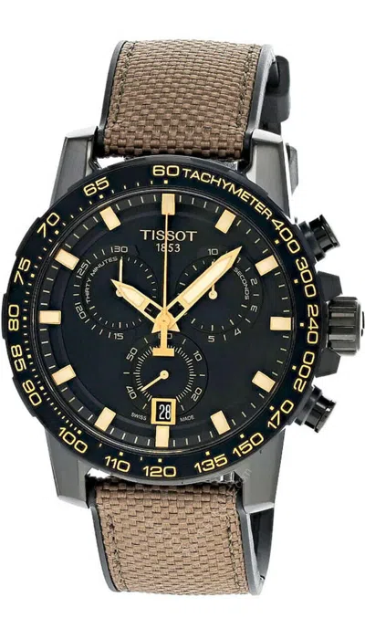 Pre-owned Tissot Supersport Chrono 45.5mm Black Dial Rubber Men's Watch T1256173705101