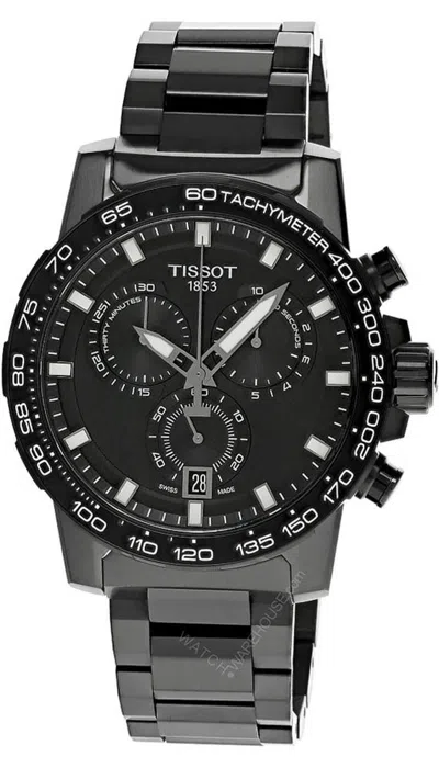 Pre-owned Tissot Supersport Chrono 45.5mm Black Stainless Steel Men's Watch T1256173305100