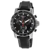 Tissot Supersport Chrono Black Dial Black Leather Strap Men's Watch T125.617.16.051.00 In Black/silver