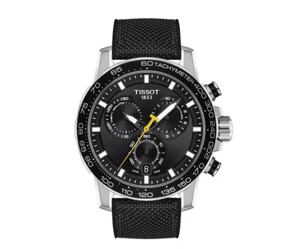 Pre-owned Tissot Supersport Chrono Black Dial Black Strap Men's Watch T1256171705102