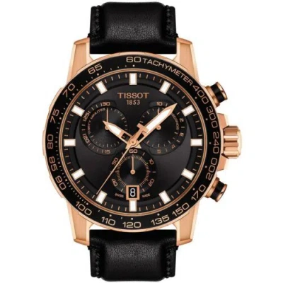 Pre-owned Tissot Supersport Chrono Black Dial Black Strap Men's Watch T125.617.36.051.00