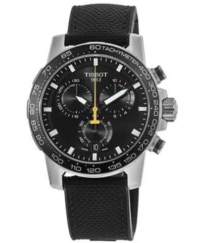 Pre-owned Tissot Supersport Chrono Black Dial Textile Men's Watch T125.617.17.051.02