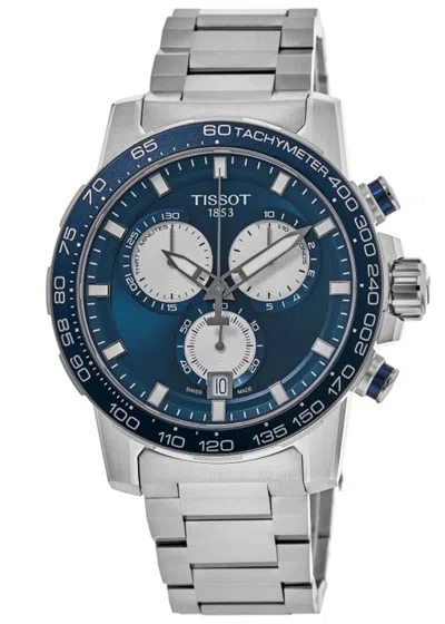 Tissot Supersport Chrono Blue Dial Steel Men's Watch T125.617.11.041.00 In Black