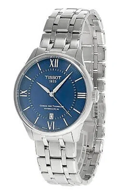 Pre-owned Tissot T-classic Chemin Des Tourelles Powermatic 80 Swiss Made Blue Unisex Watch