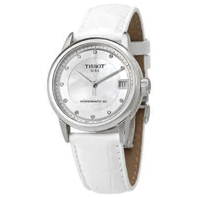 Pre-owned Tissot T-classic Luxury Powermatic 80 Mop Dial Diamond Ladies Watch