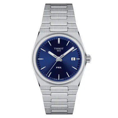 Pre-owned Tissot T-classic Prx 35mm Quartz Blue Dial Watch T1372101104100