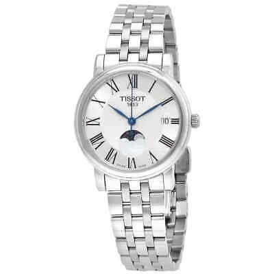 Pre-owned Tissot T-classic Quartz Carson Premium Lady Moonphase Watch T1222231103300