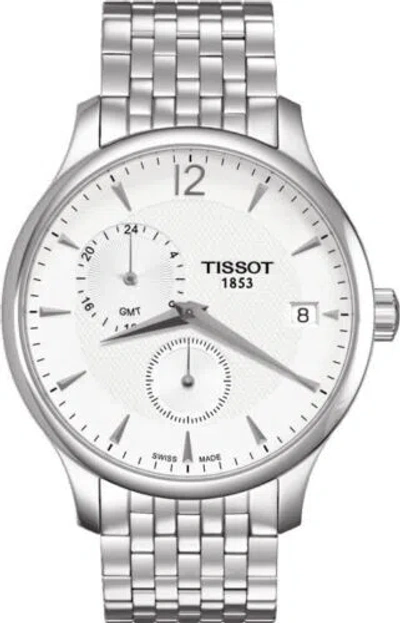 Pre-owned Tissot T-classic Tradition White Dial Gmt Men's Watch T063.639.11.037.00