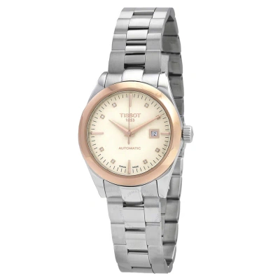 Tissot T-gold Automatic Diamond Ladies Watch T930.007.41.266.00 In Beige / Cream / Gold / Gold Tone / Grey / Rose / Rose Gold / Rose Gold Tone