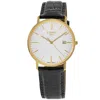 Tissot T-gold Goldrun Sapphire White Dial 18k Gold Leather Strap Unisex Watch T922.410.16.011.00 In White