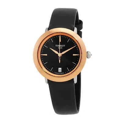 Pre-owned Tissot T-gold Quartz Black Dial Ladies Watch T929.210.46.051.00