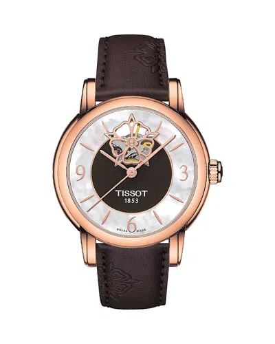 Tissot T-lady Heart Powermatic 80 Watch, 35mm In White/brown