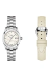 Tissot T-my Automatic Bracelet Watch & Leather Strap Gift Set, 29.3mm In Neutral