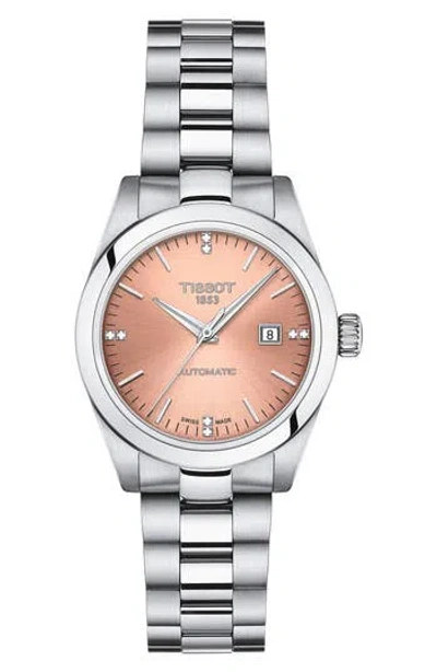 Tissot T-my Lady Automatic Bracelet Watch & Leather Strap Gift Set, 29mm In Brown
