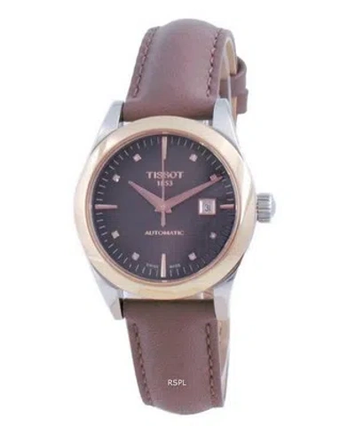 Pre-owned Tissot T-my Lady Automatic Brown Dial T930.007.46.296.00 Ladies Women's Watch In Gold