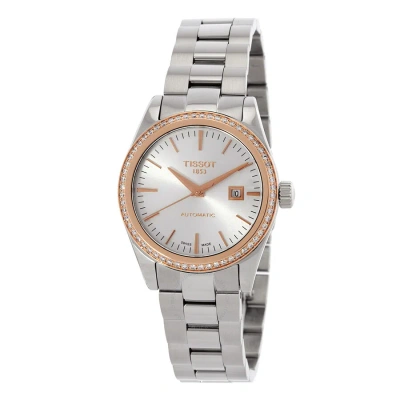 Tissot T-my Lady Automatic Diamond Silver Dial Watch T930.007.41.031.00 In Gold / Gold Tone / Rose / Rose Gold / Rose Gold Tone / Silver
