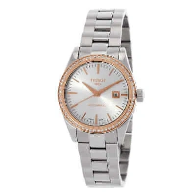Pre-owned Tissot T-my Lady Automatic Diamond Silver Dial Watch T930.007.41.031.00