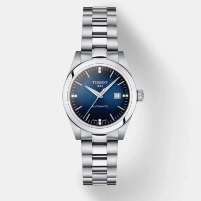 Pre-owned Tissot T-my Lady Automatic T132.007.11.046.00 Silver Stainlesssteel Watch In Blue
