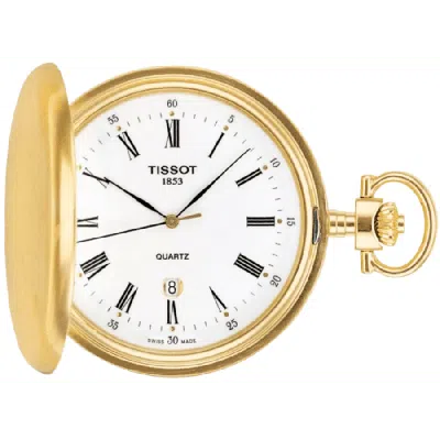 Tissot T-pocket Savonette Quartz White Dial Steel Men's Pocket Watch T83.4.553.13