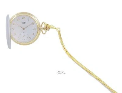Pre-owned Tissot T-pocket Savonnettes Quartz T83.9.459.32 T83945932 Pocket Watch In White