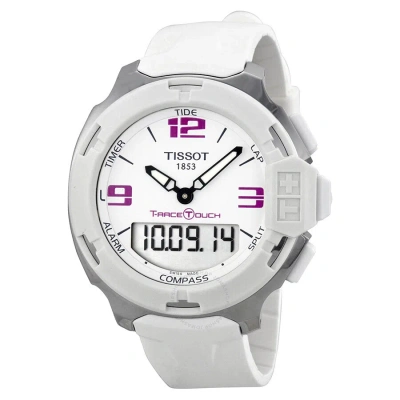 Tissot T-race Analog Digital White Rubber Unisex Watch T0814201701700 In Black / Digital / White