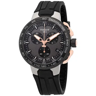 Pre-owned Tissot T-race Black Dial Chronograph Men's Watch - T111.417.37.441.07