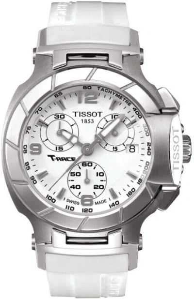 Pre-owned Tissot T-race Chronograph White Dial Ladies Watch T0482171701700